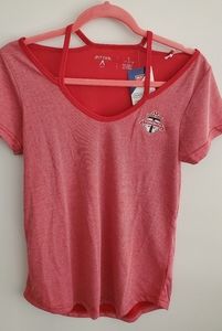 NWT Toronto Football Club strappy shoulder striped logo tee shirt size small